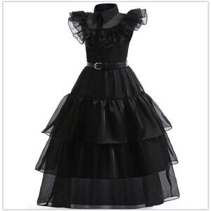 Kids Addams Family Wednesday Jenna Ortega Cosplay Tulle Dress 5-6yr Olds NEW